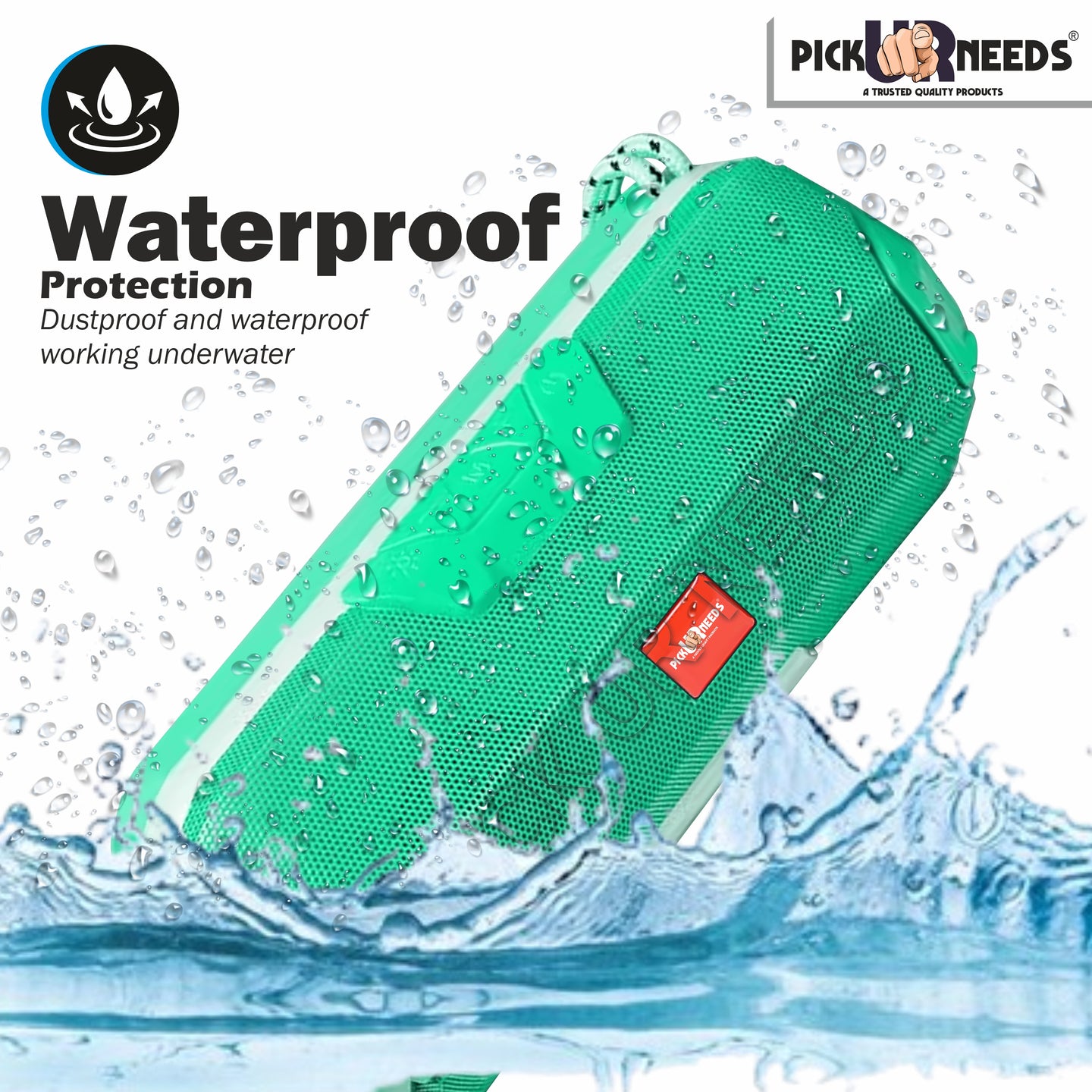 Pick Ur Needs  Rechargeable Mini Portable Wireless Bluetooth Super Bass Speaker With HD Audio 10 W Bluetooth Speaker (Green, Stereo Channel)